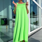 🏖️Summer Specials💃Women's Cold Shoulder Casual Maxi Dress