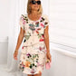 👗Multi-plant Floral Print Cascade Dress💖
