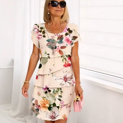 👗Multi-plant Floral Print Cascade Dress💖