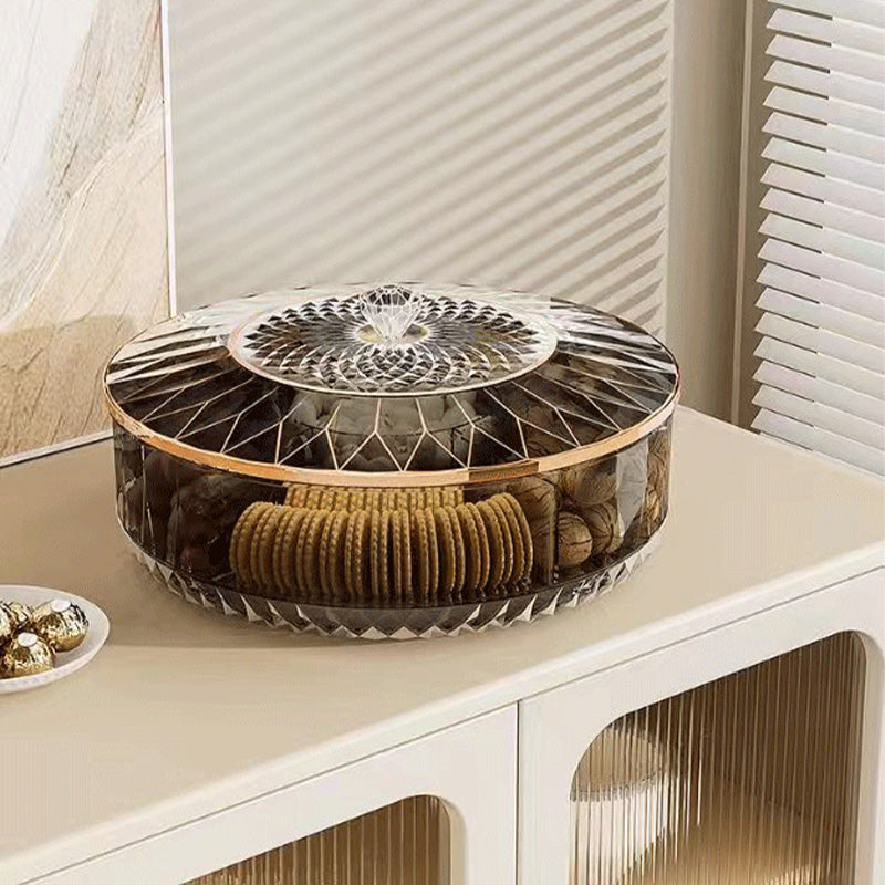 Luxury High Transparency Diamond Texture Compartment Snacks & Fruit Tray