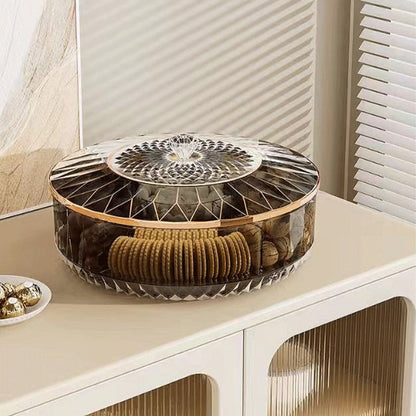 Luxury High Transparency Diamond Texture Compartment Snacks & Fruit Tray