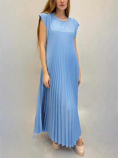 🎉Hot Sale 50% OFF🎉Sleeveless Pleated Simple Solid Color Dress