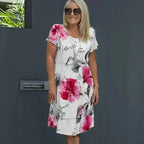 👗Multi-plant Floral Print Cascade Dress💖