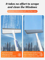 Extended Spraying Double-Sided Glass Cleaner Squeegee