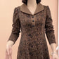 Lapel V-neck Slim Fashion Long Sleeve A-line Dress