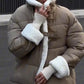 Women's Thick Warm Splicing Short Jacket