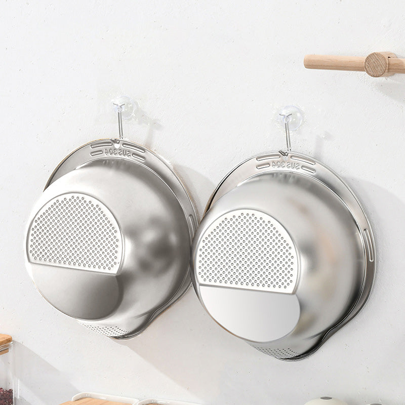Multi-functional Cutting and Draining SUS 304 Bowl