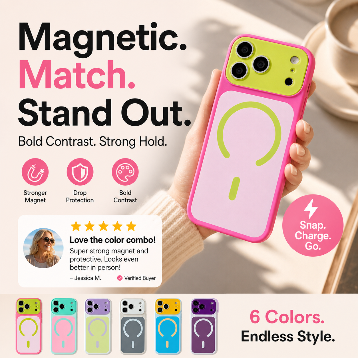🔥Magnetic Contrast Color Phone Case