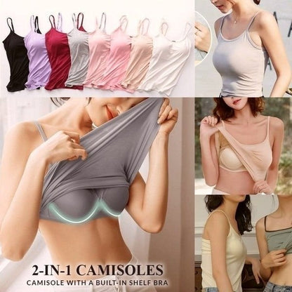 🔥Summer Sale - Stretch Cotton Camisole Built-in Bra