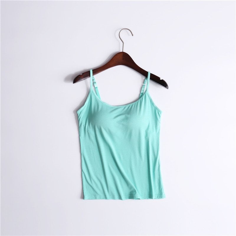 🔥Summer Sale - Stretch Cotton Camisole Built-in Bra
