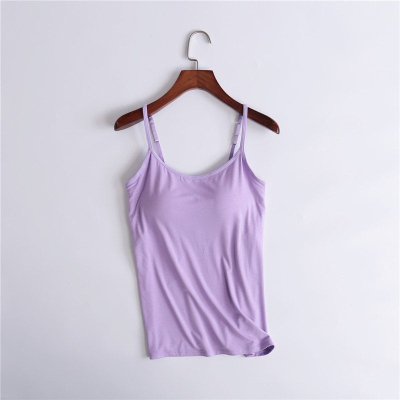 🔥Summer Sale - Stretch Cotton Camisole Built-in Bra