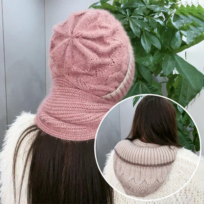 ❄️👩 Integrated Windproof Hat Scarf for Women - Warm Knitted Design, Ear Protection & Multiple Colors (Versatile for Winter Activities)!