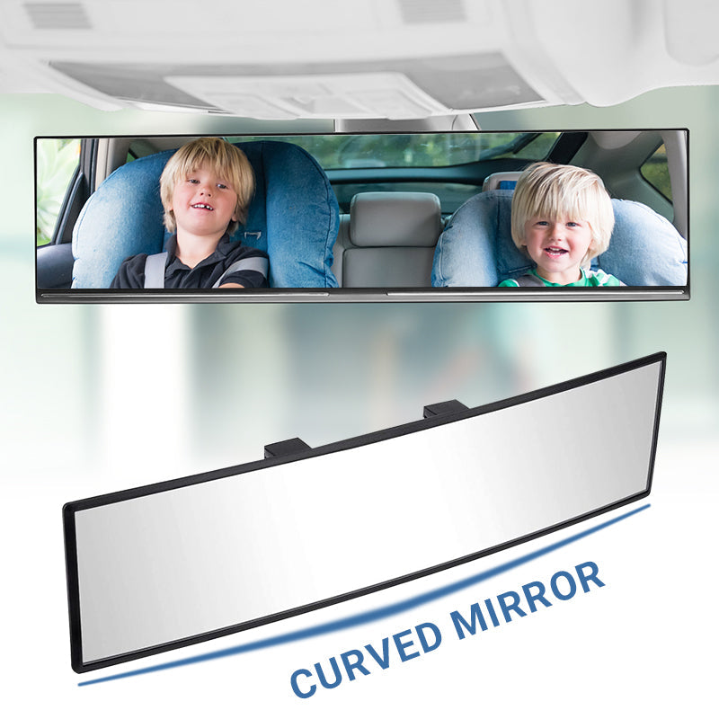 🚗👁️ Wide Car Curved Rear View Mirror – Wide Angle Vision, Easy Installation & Universal Fit（Safe Driving With Greater Visibility!）