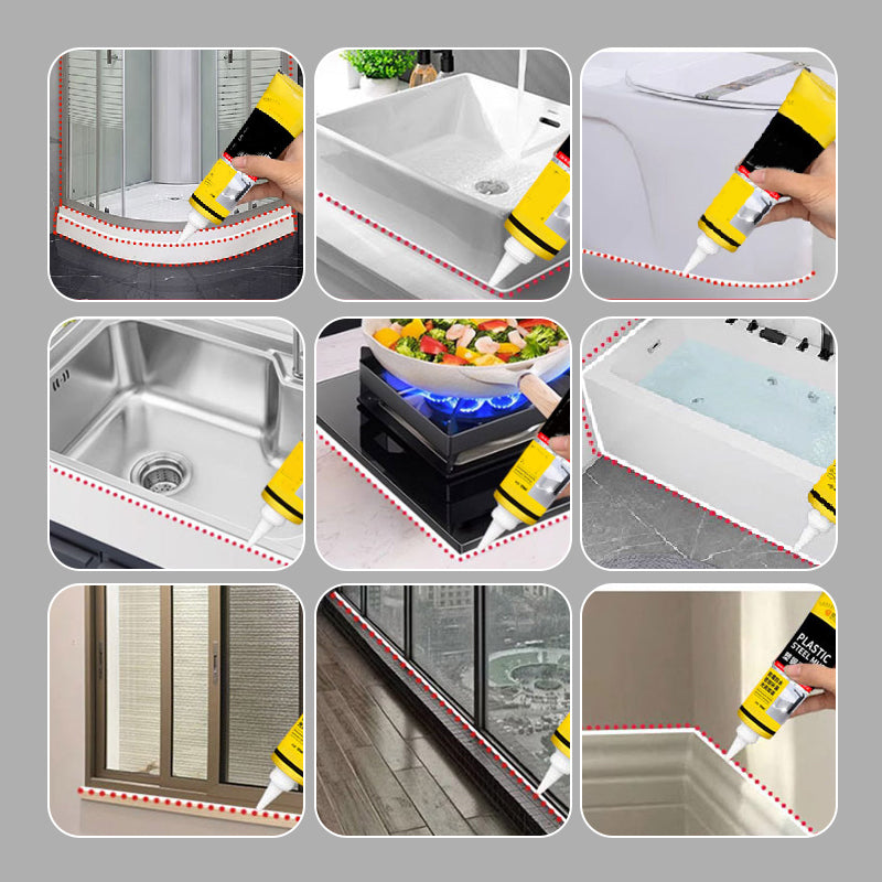 ✨Buy 2 Get 1 Free✨Multifunctional Waterproof White Caulk with Scraper🛠️🧱