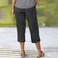 Multi-Pocket Solid Color Casual Cargo Capri Pants