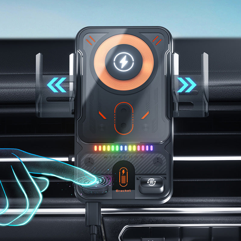 🚗📱 2-in-1 Car Phone Holder & Wireless Charger – 360° Rotation, Strong Grip & Fast Charging 🔋
