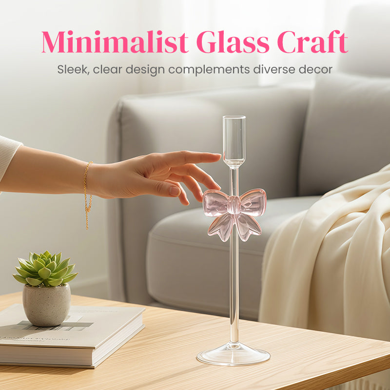 🎀 Bow Glass Candle Holder