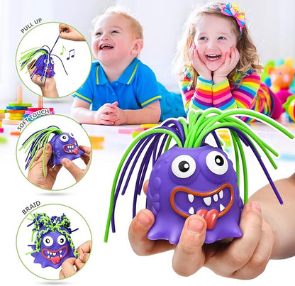 👾Hair Pulling Monster Stress Relief Toy - Stretchy Sensory Fidget Tool for Anxiety & Focus, Safe for Kids/Adults 🎯✨