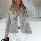 💖 Women's Cashmere Blend Bow Cardigan – Soft, Feminine & Timeless Layer for Office, Dates & Casual Days