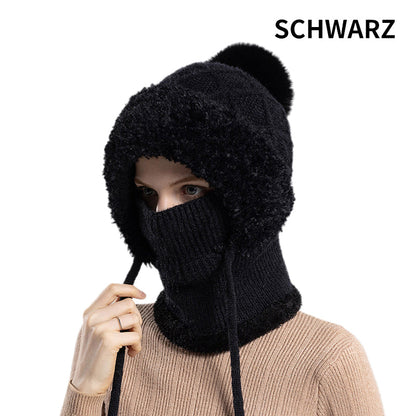🔥Stylish Chunky Winter Knit Hat - With Warm Face Cover and Scarf