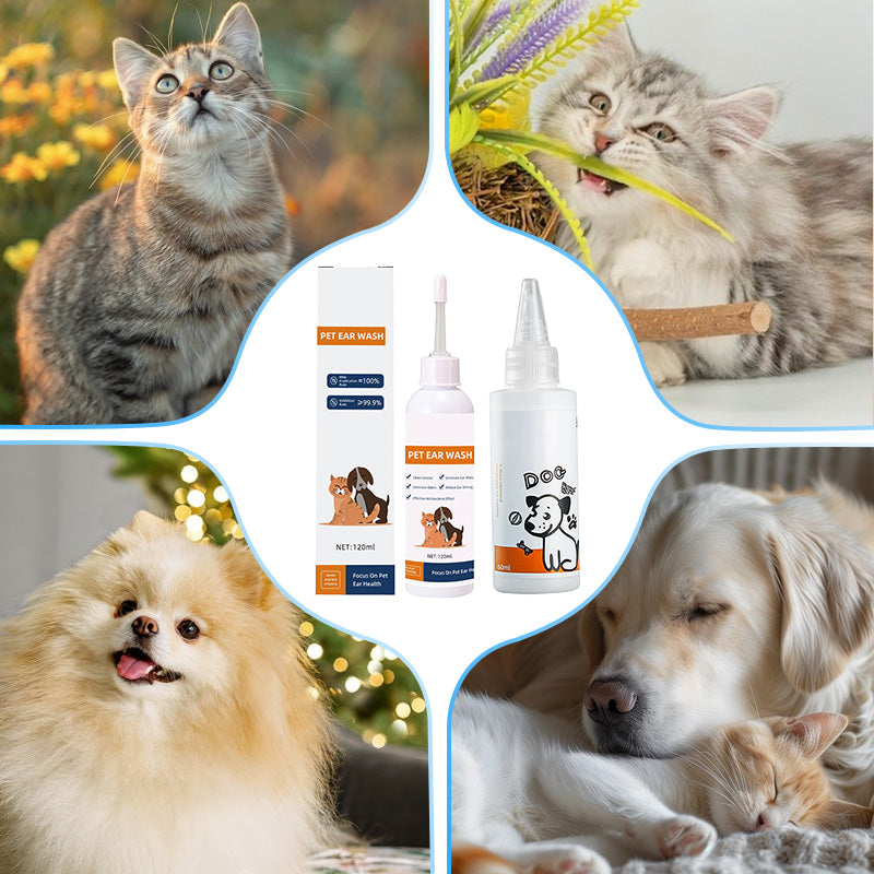 📢✨ Pet Ear Cleaner - Gentle Formula with Soothing Aloe for Dogs & Cats, Prevents Infections & Odor 🌿