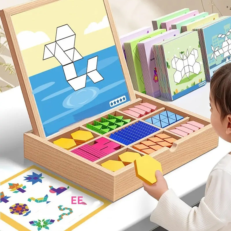 💥Wooden Magnetic Pattern Block Puzzle Set