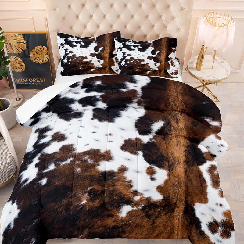 🐮🛏️ Cow Print Duvet Cover – Soft & Lightweight, Fun Design, Complete Set ✨