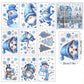 Christmas-Themed Glittering Window Stickers 9 PCS Set