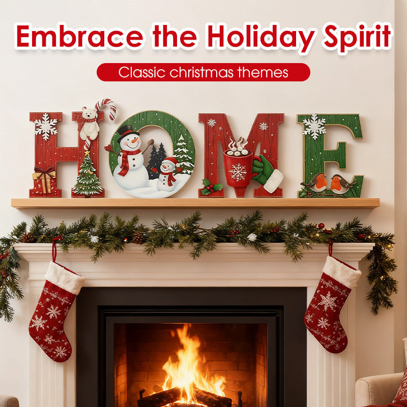 🎄⛄Christmas Wooden Wall Decor Letter Sign - HOME/JOY