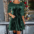 👗 Elegant Sequin A-Line Dress - Stunning Shimmer & Perfect Fit, Ideal for Parties and Galas ✨