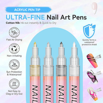🎁Christmas Gift🎄12-Color Professional Nail Art Pen Set