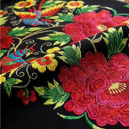 🔥Hot Sale🔥Mexican Floral Tablecloth With Scalloped Edge