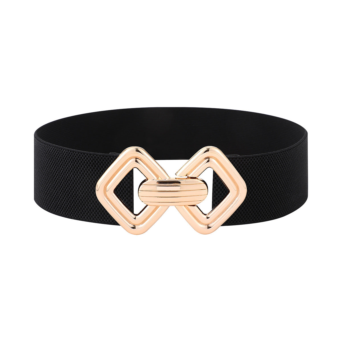Women's Vintage Gold Buckle High Elastic Leather Belt