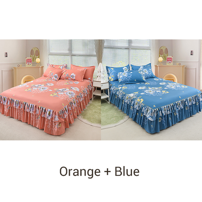 🛏️ 3-Piece Ruffled Bed Skirt Set – Elegant Design, Easy Fit & Complete Coverage 🛌