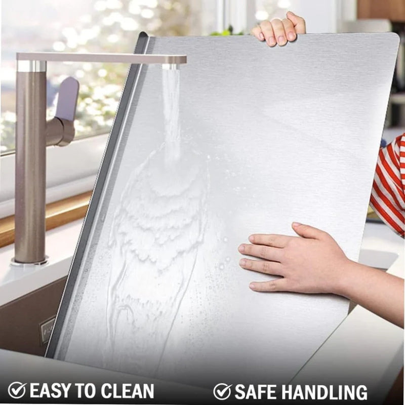 👩‍🍳🔪Must‑Have Cooking Tool！🥩🥦Safer, Cleaner & More Convenient!💥304 Stainless Steel Cutting Board