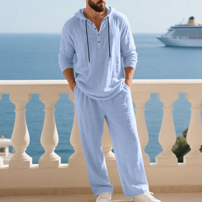 💥Men's Hooded Casual Loose Top & Pants 2-Piece Set