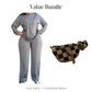 Women's Long Sleeve Top & Wide-Leg Pants 2-Piece Set