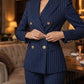 💞50K+ SOLD!🍂Women's Pinstripe Double-Breasted Suit Set