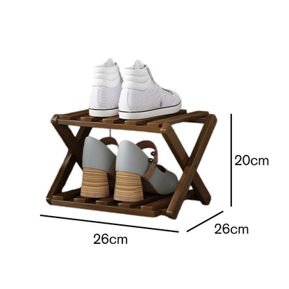 Durable Foldable Bamboo Shoe Rack