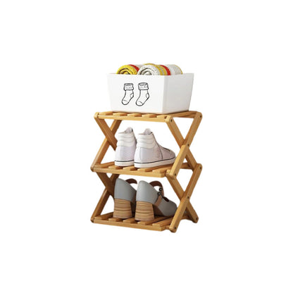 Durable Foldable Bamboo Shoe Rack