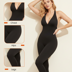 🌸High-Stretch V-Neck Jumpsuit – All-day ease for fitness & beyond. Breathable, flexible & effortlessly chic. Your go-to for movement. 🧘‍♀️💫