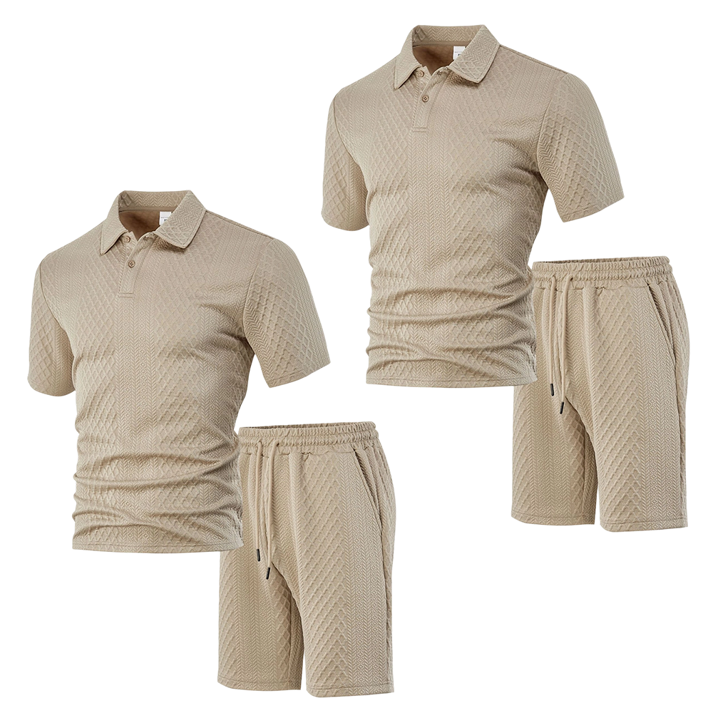 🩳Men's Diamond Print 2-Piece Set – Ready in seconds! Soft, breathable top with easy shorts.