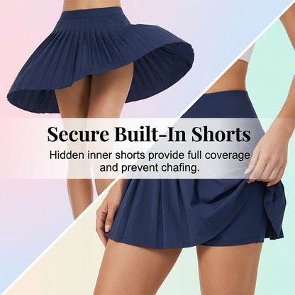 Women's Sporty Two-Piece Pleated Skirt Set