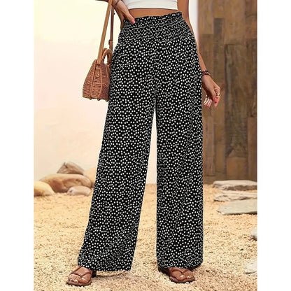 Women's Smocked High Waist Wide Leg Pants👖