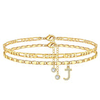 Layered Gold Ankle Bracelet for Women