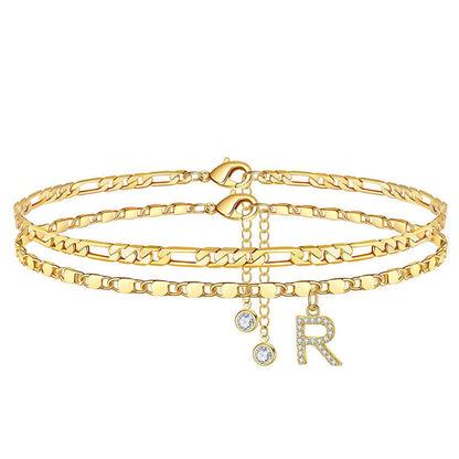 Layered Gold Ankle Bracelet for Women