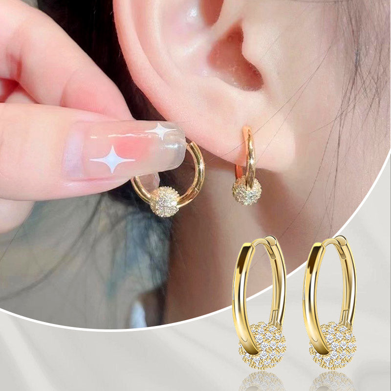 💍 Gold Circle Earrings with Small Ball – Delicate, Lightweight & Versatile ✨