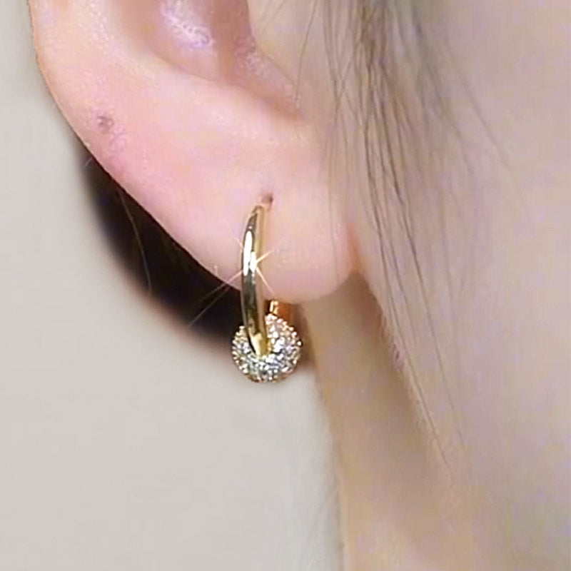 💍 Gold Circle Earrings with Small Ball – Delicate, Lightweight & Versatile ✨