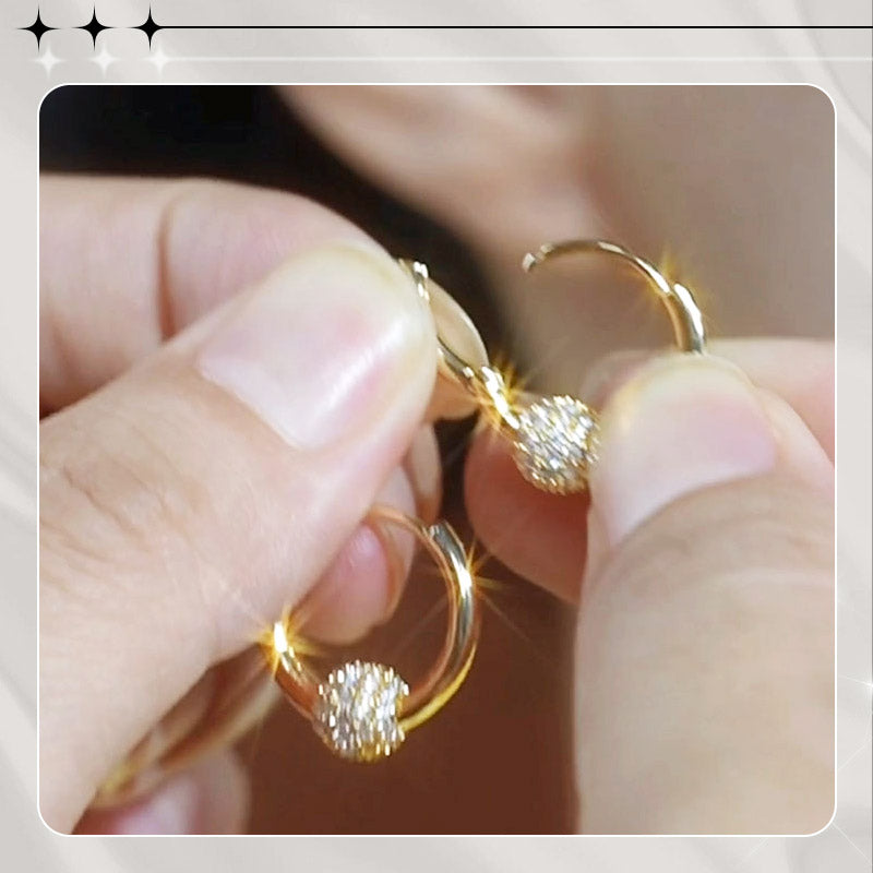 💍 Gold Circle Earrings with Small Ball – Delicate, Lightweight & Versatile ✨