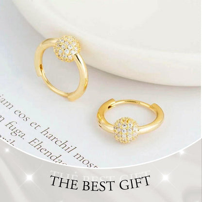💍 Gold Circle Earrings with Small Ball – Delicate, Lightweight & Versatile ✨